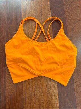 Women's Orange Strappy Sports Bralette